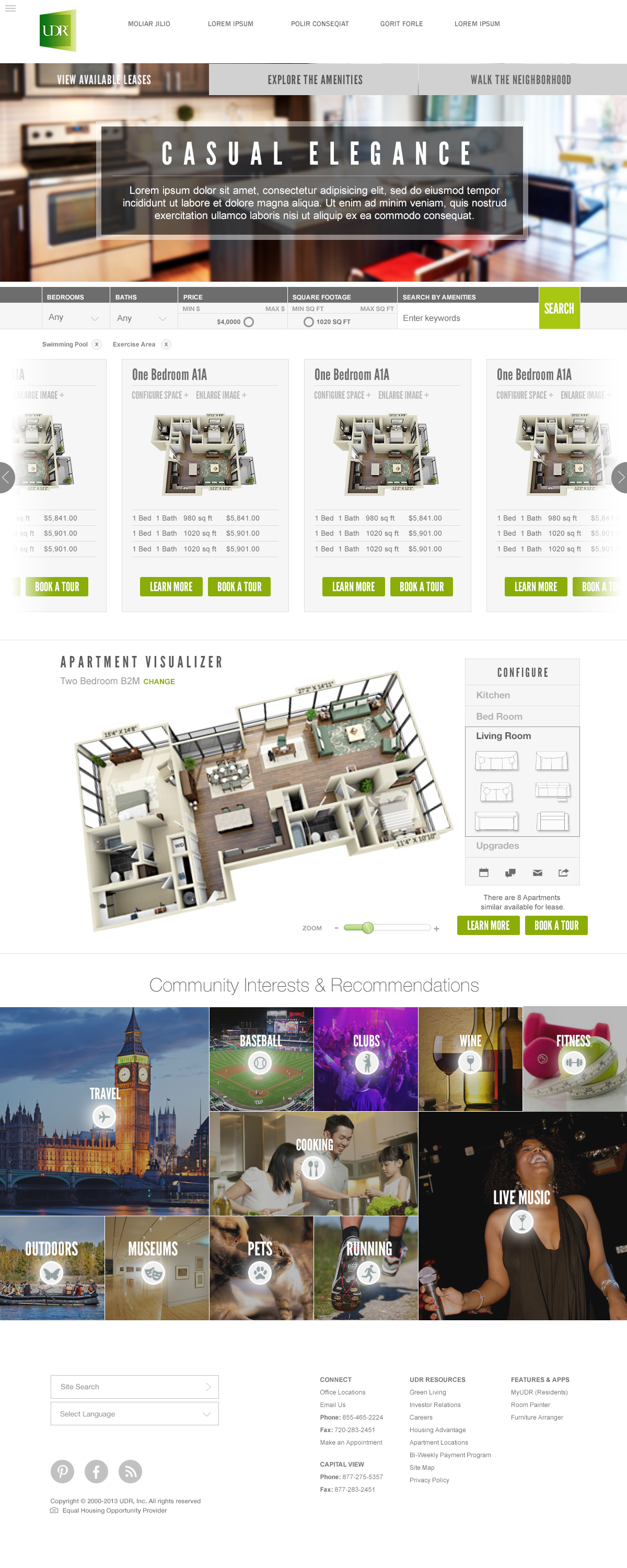 UDR apartment property platform design concept