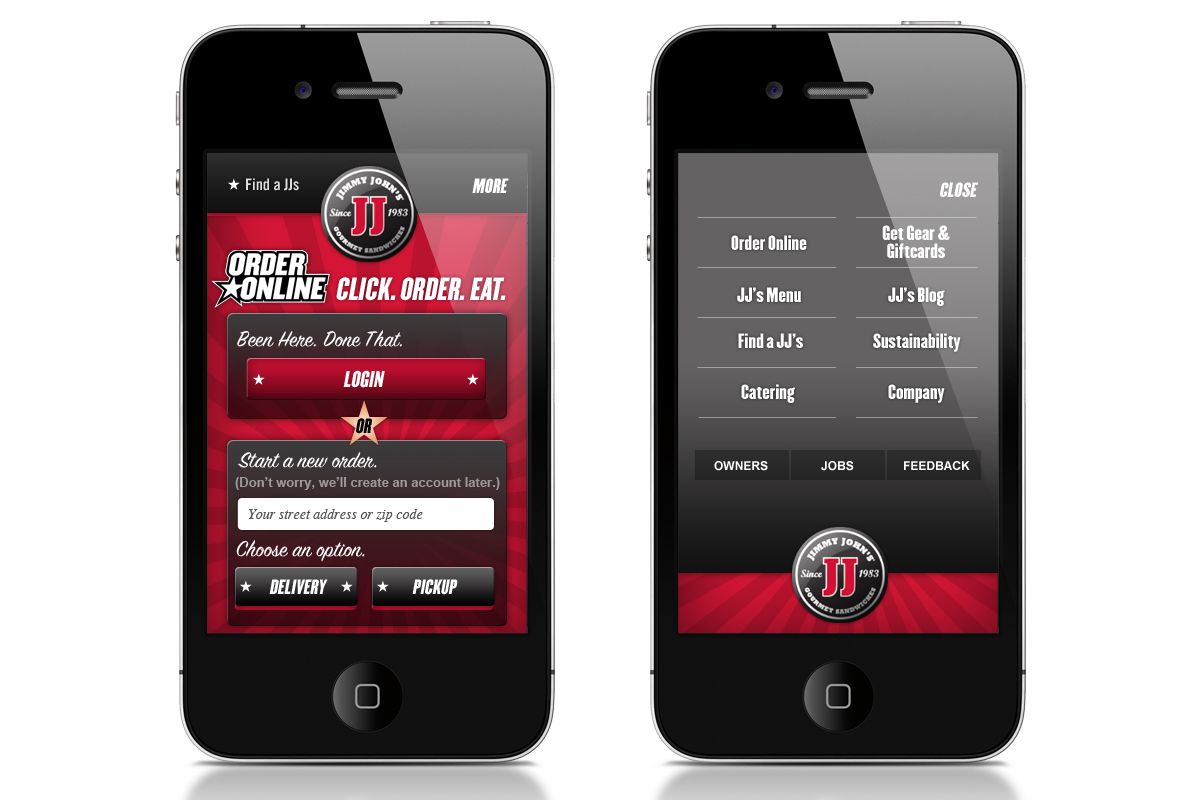 Snap-to direction 1: mobile content and navigation states.
