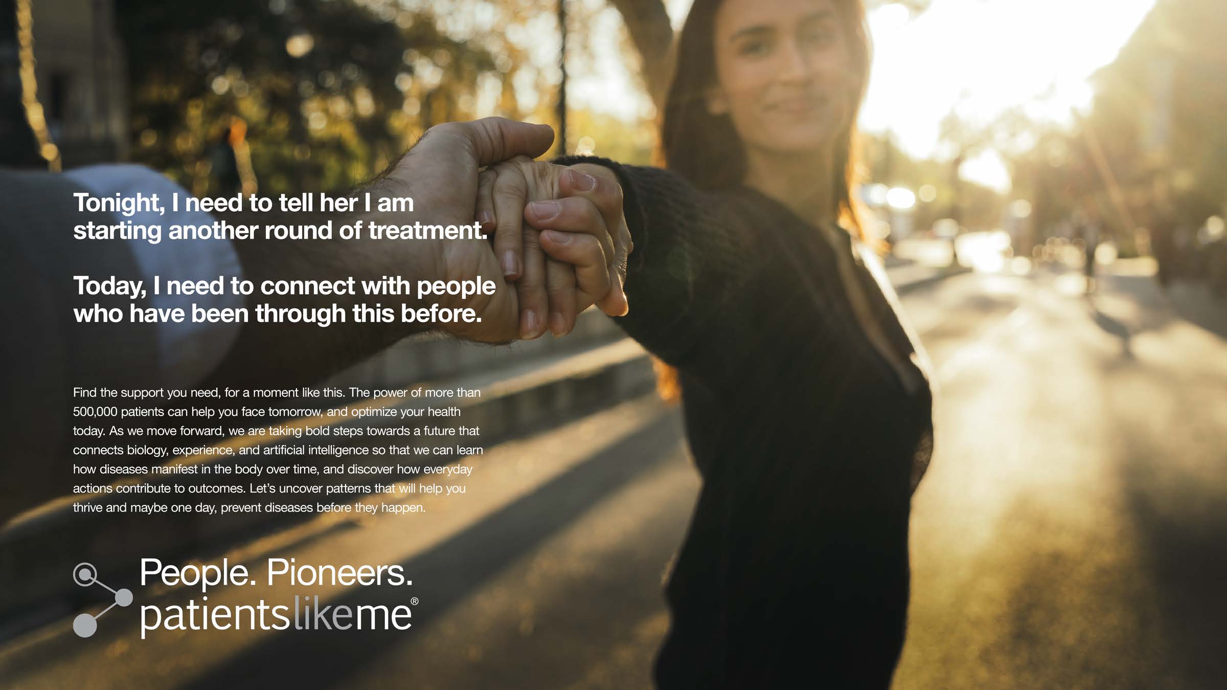 Proposed Moments advertisement showing a patient and companion in an everyday setting