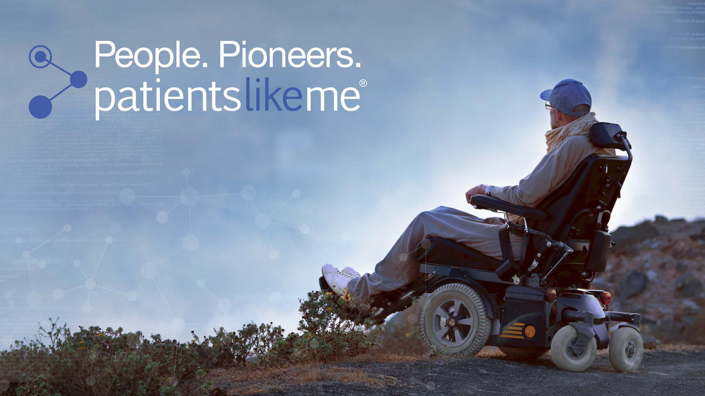 People Pioneers PatientsLikeMe brand concept with a portrait made from colored particles
