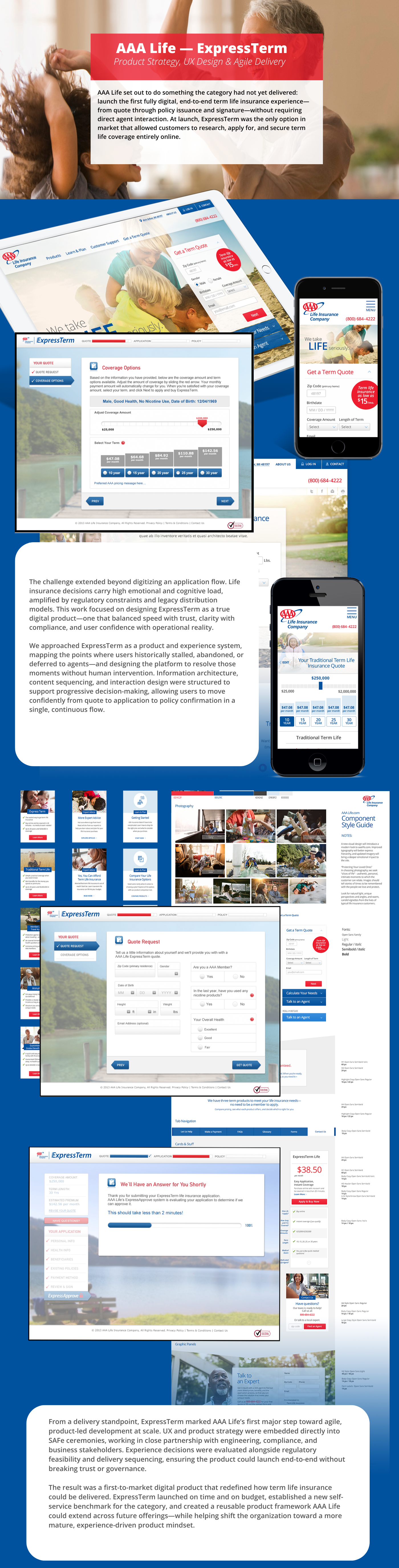 AAA Life: ExpressTerm Product Strategy + Design — visual case study 1 by JT Anderson