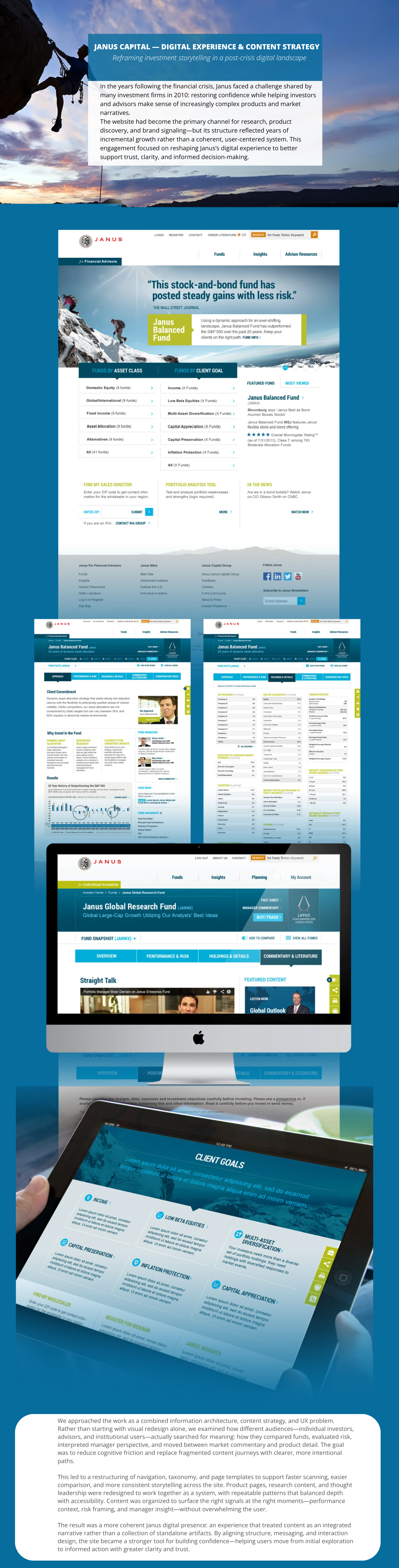 Janus Capital: UX Strategy + Design — visual case study 1 by JT Anderson