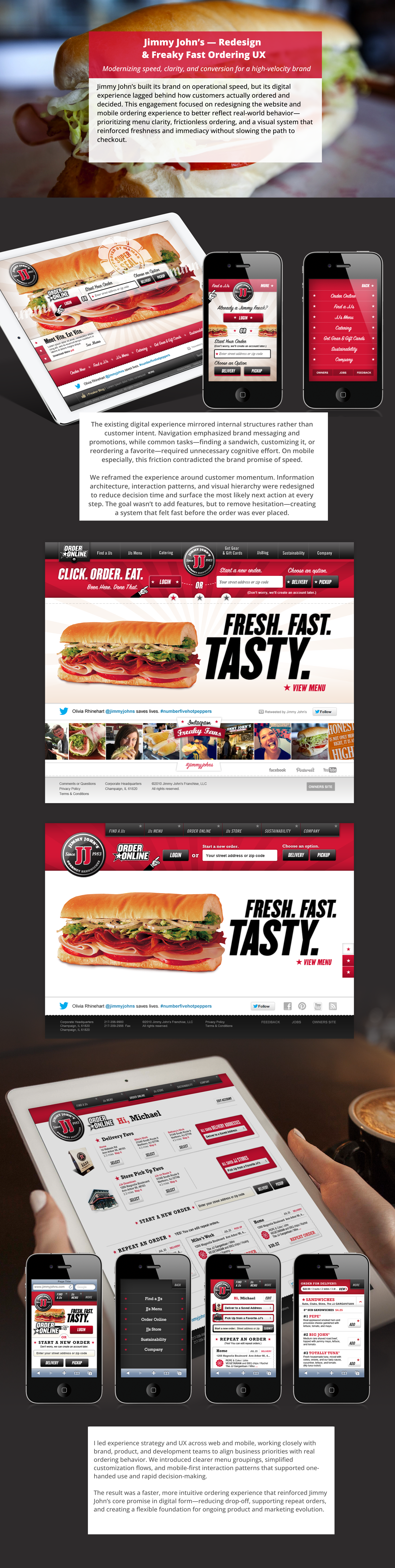 Jimmy John’s Redesign and Ordering UX — visual case study 1 by JT Anderson