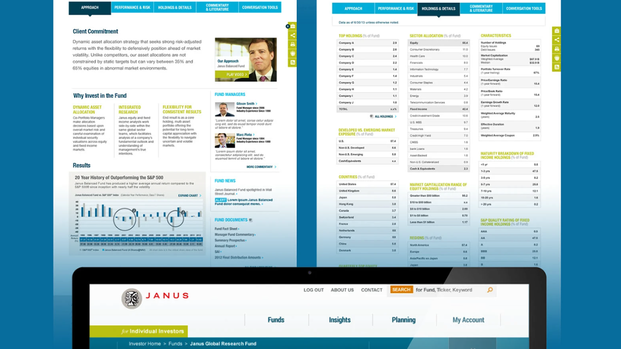 Janus Capital: UX Strategy + Design — Financial UX + Content Strategy | JT Anderson portfolio